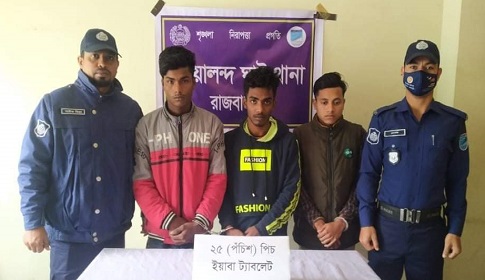 দৌলতদিয়া যৌনপল্লী থেকে ইয়াবাসহ ৩ যুবক আটক