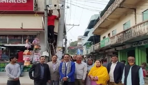 বোয়ালমারী পৌর শহরের নিরাপত্তা জোরদারে সিসি ক্যামেরা স্থাপন