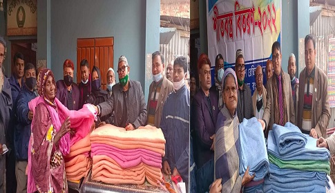 রাজারহাটে ৫ শতাধিক শীতবস্ত্র কম্বল বিতরণ  
