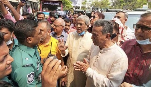 কালুরঘাটের দিকে যেতে চেয়েছিলেন মির্জা ফখরুল, পুলিশের বাধা 