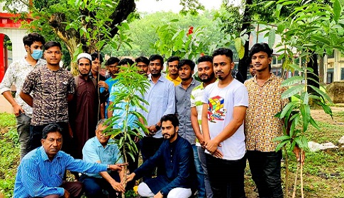 সান্তাহারে ছাত্রলীগের বৃক্ষরোপণ
