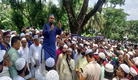 মহানবীকে অবমাননার প্রতিবাদে তজুমদ্দিনে বিক্ষোভ মিছিল সমাবেশ