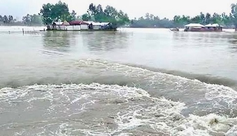 বগুড়ায় যমুনার পানি বিপদসীমার ওপরে 