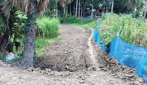 নগরকান্দায় সড়কের মাটি বিক্রি!
