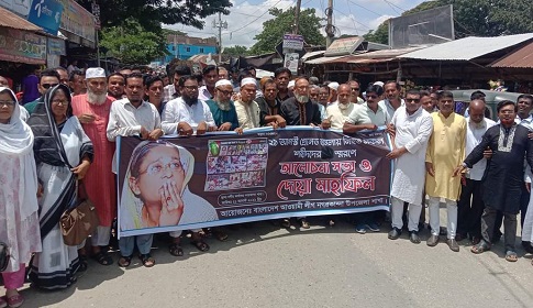 গ্রেনেড হামলায় নিহতদের স্বরণে নগরকান্দায় শোক র‍্যালি 