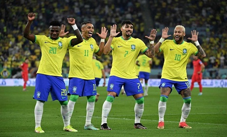 দক্ষিণ কোরিয়াকে হারিয়ে কোয়ার্টার ফাইনালে ব্রাজিল