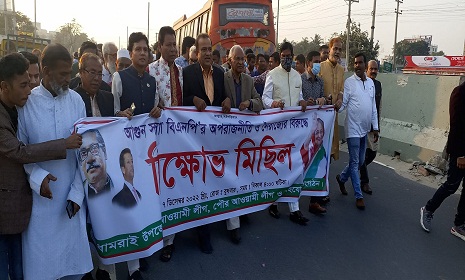 ধামরাইয়ে আ.লীগের বিক্ষোভ মিছিল ও আলোচনা সভা অনুষ্ঠিত