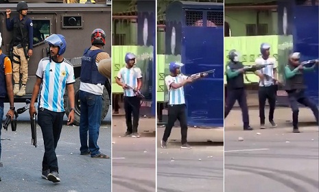 আর্জেন্টিনার জার্সি পরা যুবক ছাত্রলীগ নয়, আনসার সদস্য