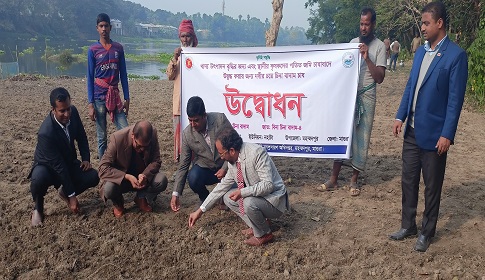 মহম্মদপুরে পতিত জমিতে বাদাম চাষের উদ্বোধন 