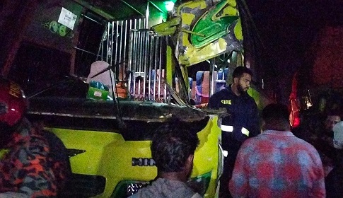 ঢাকা-খুলনা মহাসড়কে বাস ট্রাক মুখোমুখি সংঘর্ষে আহত ১