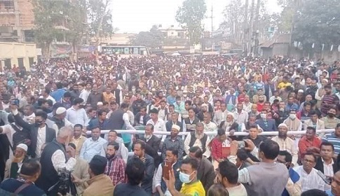 শরীয়তপুরে আওয়ামী লীগের সন্ত্রাস বিরোধী শান্তি সমাবেশ রূপ নিল জনসমুদ্রে
