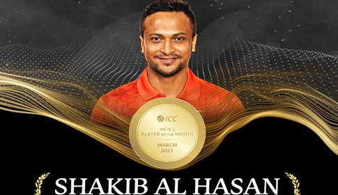 দ্বিতীয়বারের মতো আইসিসির মাসসেরা ক্রিকেটার সাকিব