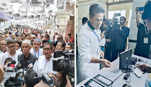 টঙ্গীতে উৎসুক জনতার ভীড়, ভোটার উপস্থিতি কম 