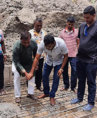 মহম্মদপুরে কালভার্ট’র বেজ ঢালাই উদ্বোধন  
