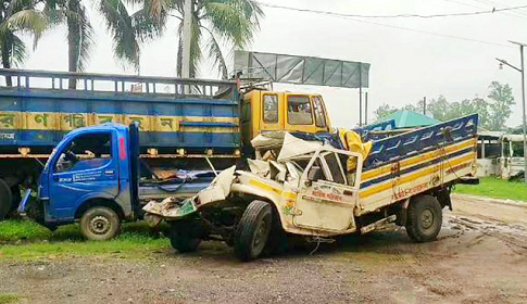 গরুবোঝাই পিকআপে ট্রাকের ধাক্কা, নিহত ৪