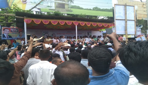 রোড মার্চ উপলক্ষে ফরিদপুরে বিএনপির পথসভা