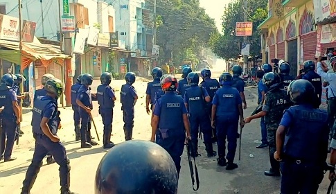 ঠাকুরগাঁওয়ে পুলিশের সাথে বিএনপির ধাওয়া পাল্টা ধাওয়া, আটক ১