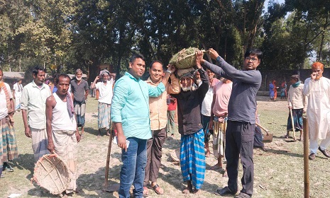 পলাশবাড়ীর হোসেনপুর ইউনিয়নে কর্মসৃজন কর্মসূচি কাজের উদ্বোধন