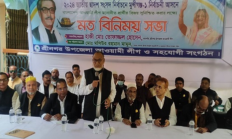 শ্রীনগরে উপজেলা আওয়ামীলীগের মতবিনিময় সভা