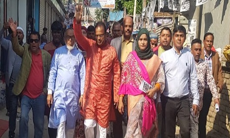 শ্রীনগরে আ'লীগের এমপি প্রার্থীর গণসংযোগ