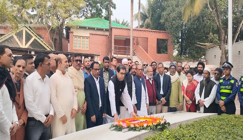 জাতির পিতার সমাধিতে কাজী নাবিল আহমেদ এমপির শ্রদ্ধা