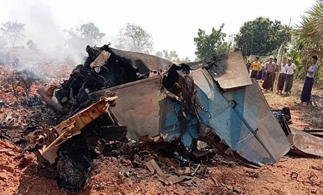 মিয়ানমারে মিগ-২৯ ফাইটার জেট বিধ্বস্ত