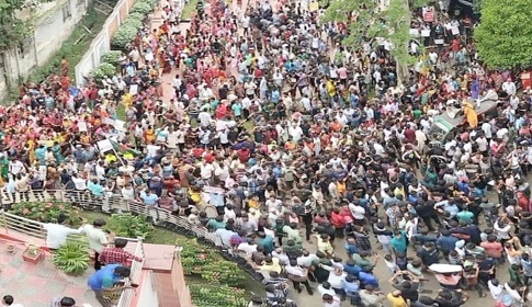 নড়াইলে ৮ দফা দাবিতে সনাতন ধর্মাবলম্বীদের বিক্ষোভ মিছিল সমাবেশ 