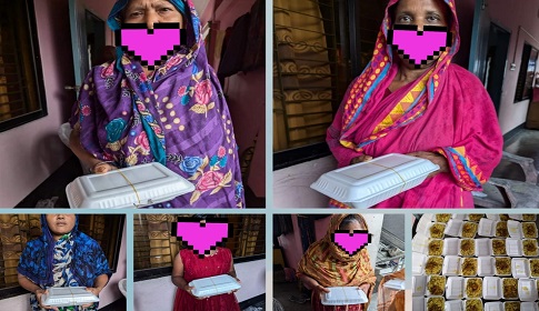 অসহায় মানুষের মাঝে সহায়ক ফাউন্ডেশনের খাদ্য বিতরণ
