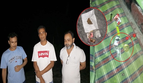 কবিরহাটে মাদক সেবনকালে জনতার হাতে গাঁজা-ইয়াবাসহ আটক ৩