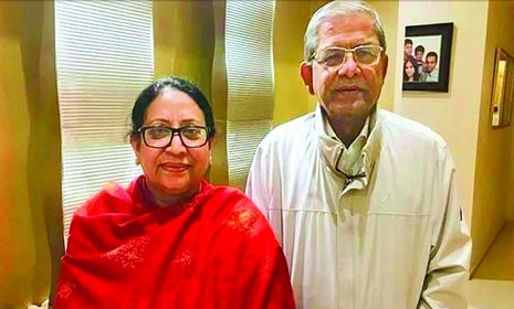 লন্ডনের উদ্দেশে সস্ত্রীক ঢাকা ছাড়লেন মির্জা ফখরুল