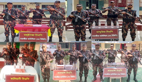 সাতক্ষীরায় বিজিবির অভিযানে ১০ লাখ টাকার ভারতীয় পণ্য আটক