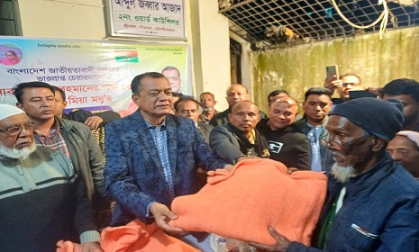 শ্রীমঙ্গলে তারেক রহমানের পক্ষ থেকে শীতবস্ত্র বিতরণ