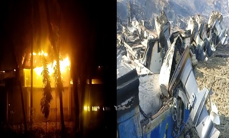 হাতিয়ার সাবেক এমপি মোহাম্মদ আলীর দুই বাড়ি ও ১১ নৌযানে আগুন