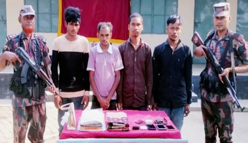 দিনাজপুরে অনুপ্রবেশকালে ৪ বাংলাদেশি আটক