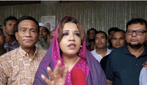 সালথায় বাড়িঘর ভাঙচুর, ঘটনাস্থল পরিদর্শনে শামা ওবাযেদ