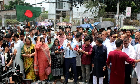 স্থানীয় সরকার নির্বাচনের দাবিতে এনসিপির সমাবেশ শুরু