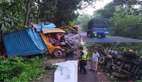 নাটোরে ট্রাক-মিনি কাভার্ড ভ্যান সংঘর্ষে নিহত ১