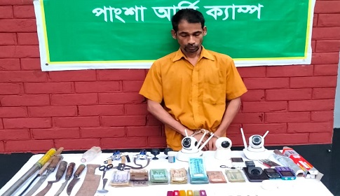 মাদক ব্যবসার সুবিধার্থে সিসিটিভি ক্যামেরা লাগানো ছিলো বাড়িতে