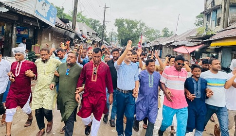 মহম্মদপুরে ধানের শীষের পক্ষে গণসংযোগ ও মিছিল