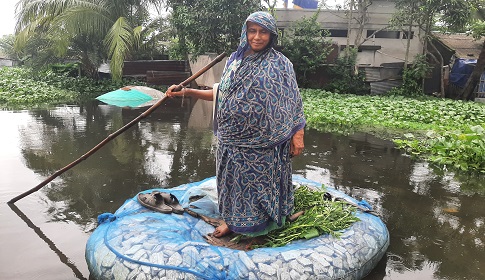 অনেক জায়গায় যাতায়াতের একমাত্র অবলম্বন ভেলা