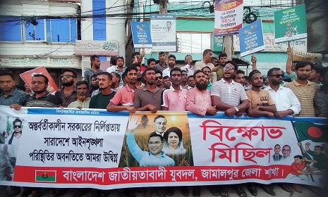 জামালপুরে যুবদলের বিক্ষোভ সমাবেশ