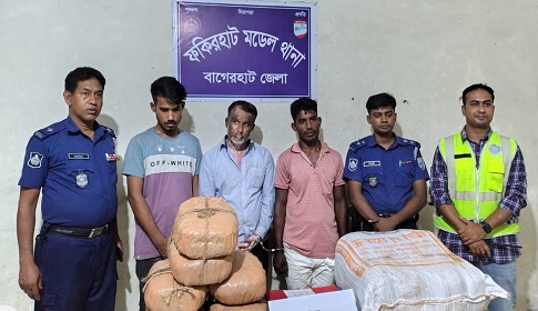 বাগেরহাটে ২০ কেজি গাঁজাসহ ৩ মাদক কারবারি গ্রেফতার