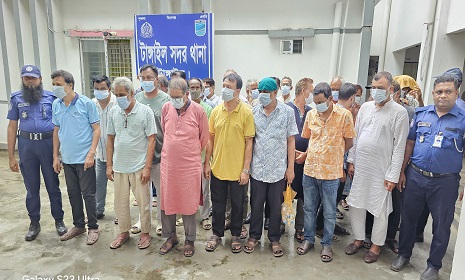 টাঙ্গাইলে উপজেলা বিএনপির সভাপতি আজগর আলীসহ গ্রেপ্তার ৩৪