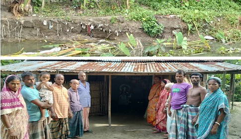 সোনাতলায় বাঙালি নদীতে তীব্র ভাঙন, হুমকির মুখে মন্দিরসহ বসতবাড়ি