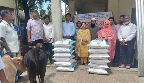 কাপাসিয়ায় প্রাণিসম্পদ কার্যালয়ের উদ্যোগে ক্ষুদ্র নৃগোষ্ঠীর মাঝে গরু বিতরণ