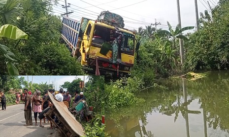 সাতক্ষীরার বাইপাসে ট্রাক-আলমসাধু সংঘর্ষ, আহত ২