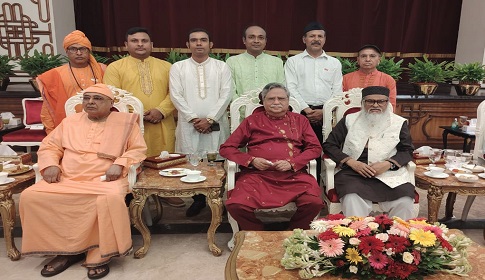রাষ্ট্রপতির সাথে হিন্দু মহাজোটের শুভেচ্ছা বিনিময়