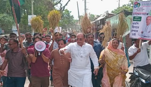 নড়াইল- ২ আসনে ধানের শীষের মনোনয়ন প্রত্যাশী ফরিদুজ্জামান ফরহাদের শোভাযাত্রা