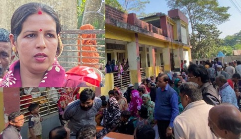 তদন্ত কমিটির সামনে শিক্ষকের বিরুদ্ধে ক্ষোভ প্রকাশ করল এলাকাবাসী  