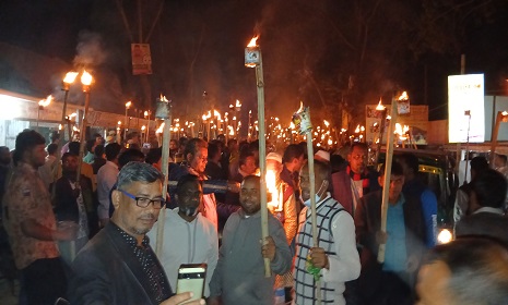মুন্সিগঞ্জ ০১ আসনে বিএনপির প্রার্থী পরিবর্তনের দাবীতে বিক্ষোভ ও মশাল মিছিল